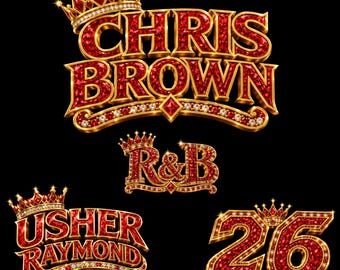 Bundle 4 PNG-Dateien Usher Chris Brown R&B Tour 2026 PNG-Design (Digitaler Download)