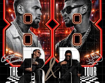 Usher Chris Brown Raymond and Brown R&B Tour PNG (Digitaler Download)