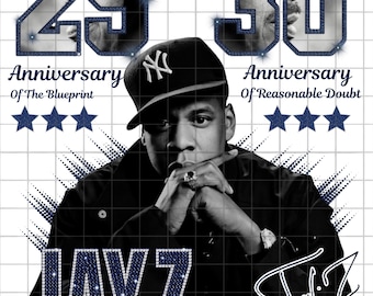 Jay-Z Yankee Stadium Jubiläums-T-Shirt – Shirt zum 25. und 30. Jubiläum (PNG, digitaler Download)