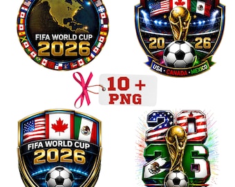 FIFA World Cup 2026 PNG Bundle | Soccer Trophy Graphic Design (Digital Download)