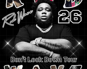 Rod Wave Don't Look Down Tour 2026 PNG-Datei: T-Shirt-Design (Digitaler Download)