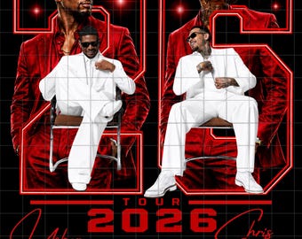 Usher Chris Brown Raymond and Brown R&B Tour PNG (Digital Download)