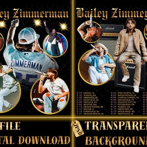 Bailey Zimmerman Tour 2026 PNG, Concert T-Shirt Design (Digital Download 4400x5100 px)