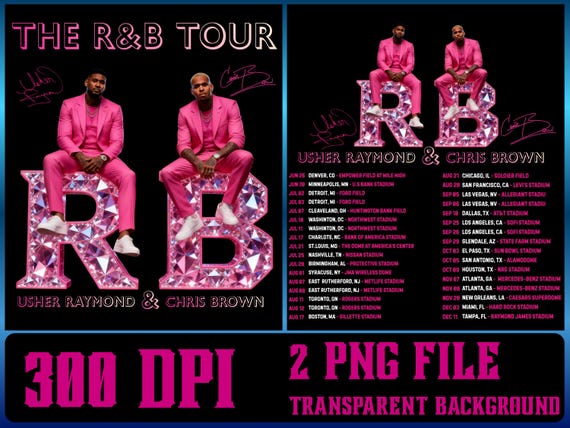 2PNG Usher Chris Brown Tour 2026 Fan Art PNG (Digital Download)