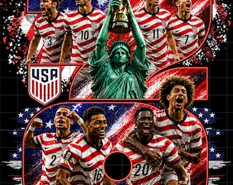 USA Fußball WM 2026 PNG, Vintage amerikanische Flagge Sublimationsdesign (digitaler Download)