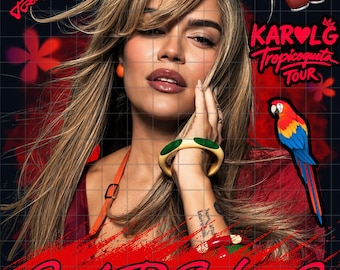 Karol G Tropitour 2026 PNG T-Shirt-Design (Digitaler Download)