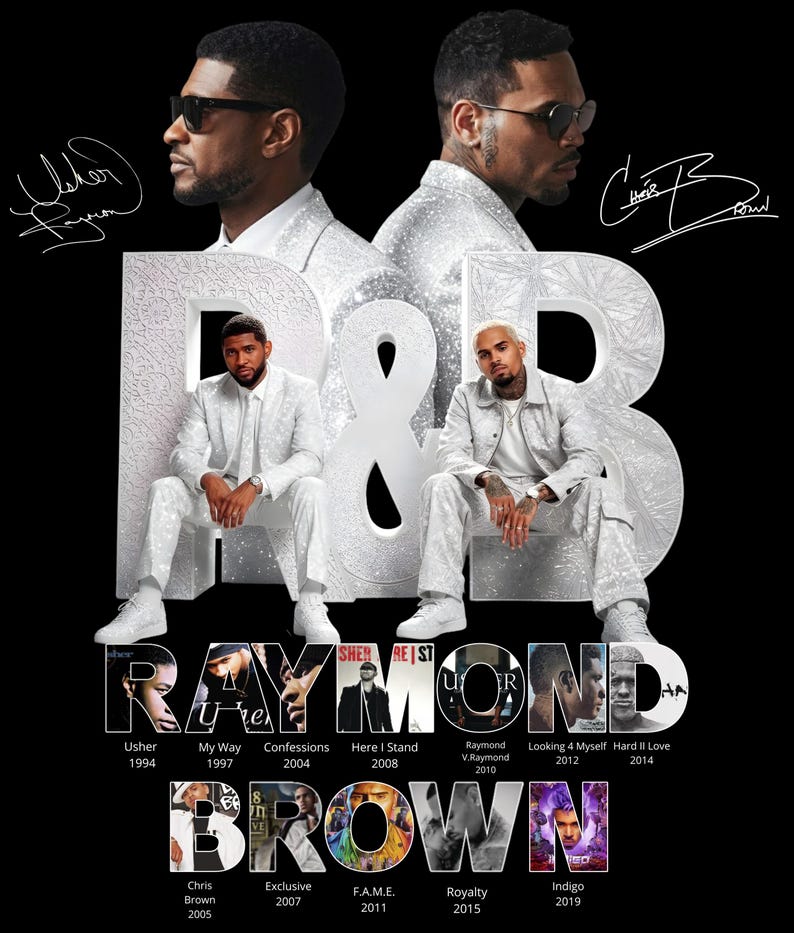 2PNG Usher Chris Brown Tour 2026 Fan Art PNG (Digital Download)