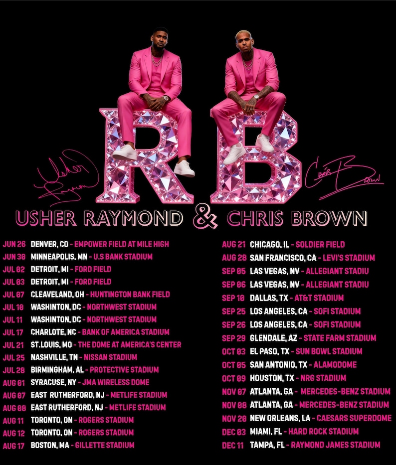 Usher Chris Brown Tour 2026 Fan Art PNG (Digital Download)