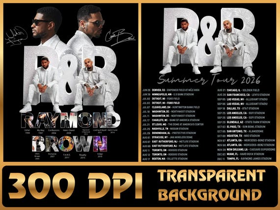 2PNG Usher Chris Brown Tour 2026 Fan Art PNG (Digital Download)