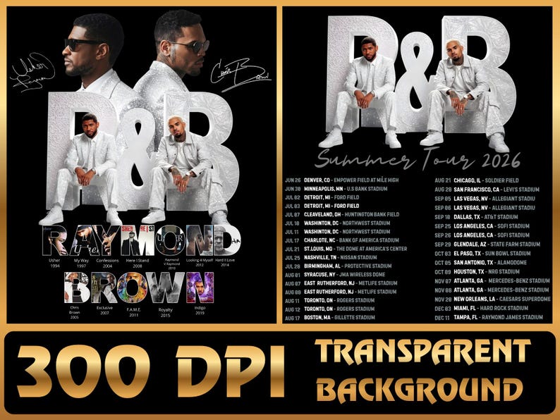 2PNG Usher Chris Brown Tour 2026 Fan Art PNG (Digital Download)