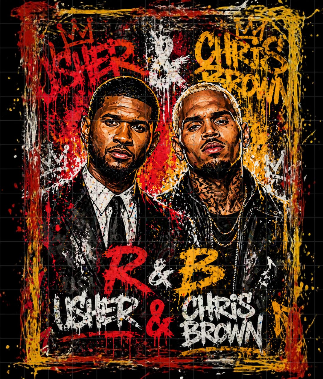 Usher Chris Brown Tour 2026 Fan Art PNG (digital Download) - Etsy