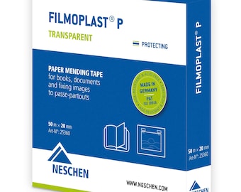 Filmoplast P 50m x 2cm acid-free tape, for repairing torn paper, aging-resistant adhesive