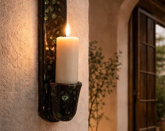 Handmade Ceramic Wall Candle Holder | Modern Wall Sconce | Unique Pottery Wall Decor | Wabi Sabi Home Decor | Artistic Candle Holder