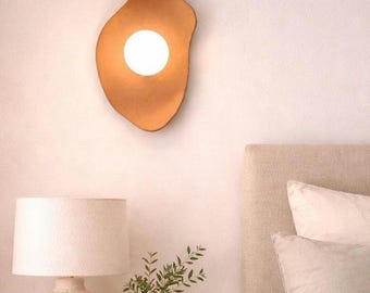 Handmade Terracotta Wall Sconce Ceramic Wall Light Rustic Clay Wall Lamp Artisan Wall Lighting