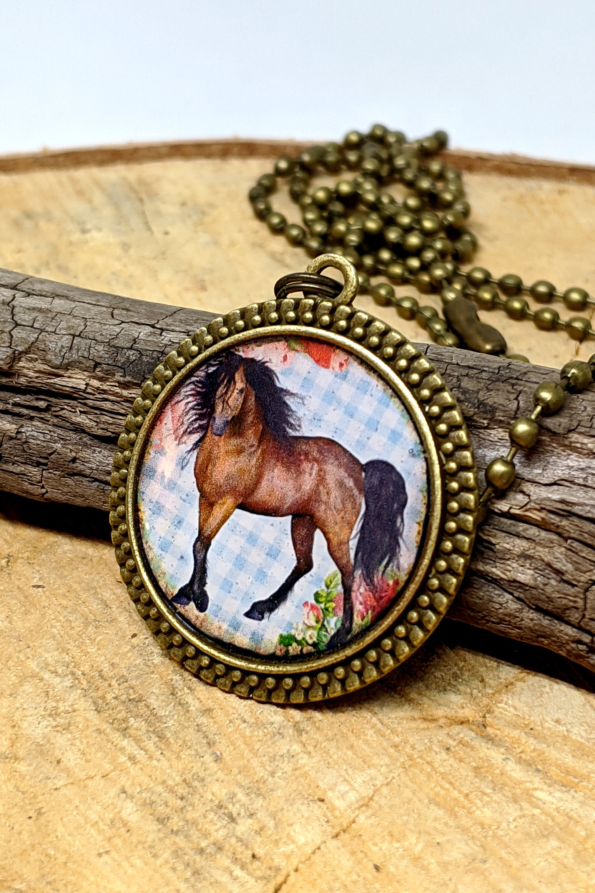 Horse Pendant Horse Jewelry Equine Jewelry Bay Horse Etsy