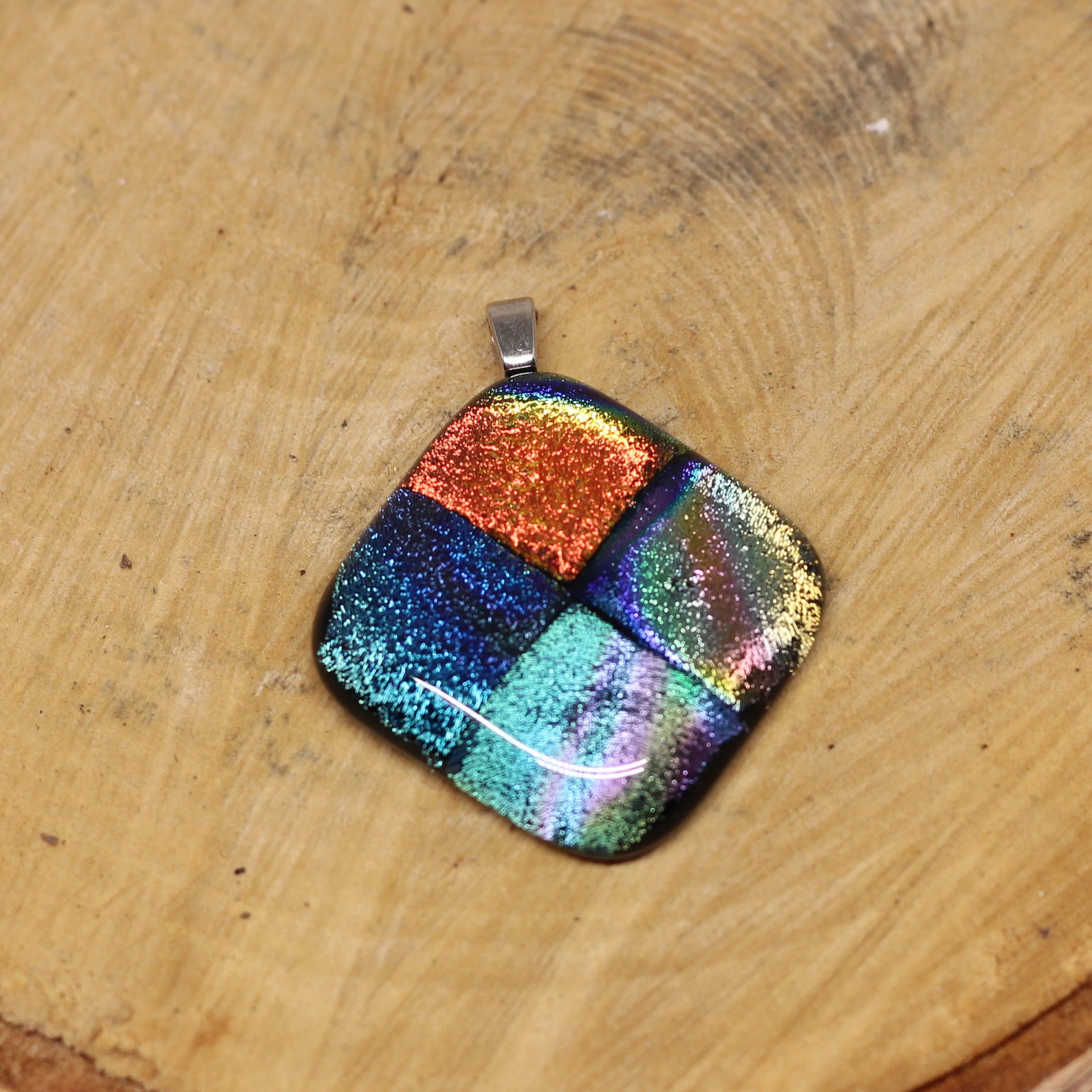 Fused Glass Jewelry Multi Colored Dichroic Fused Glass Etsy