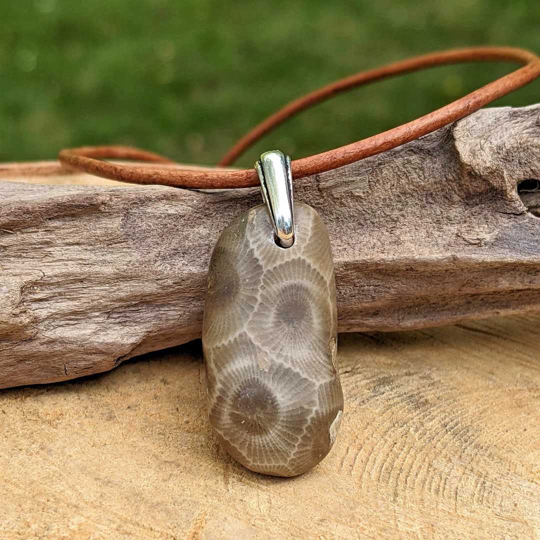 Petoskey Necklace Petoskey Stone Jewelry Lake Michigan Etsy