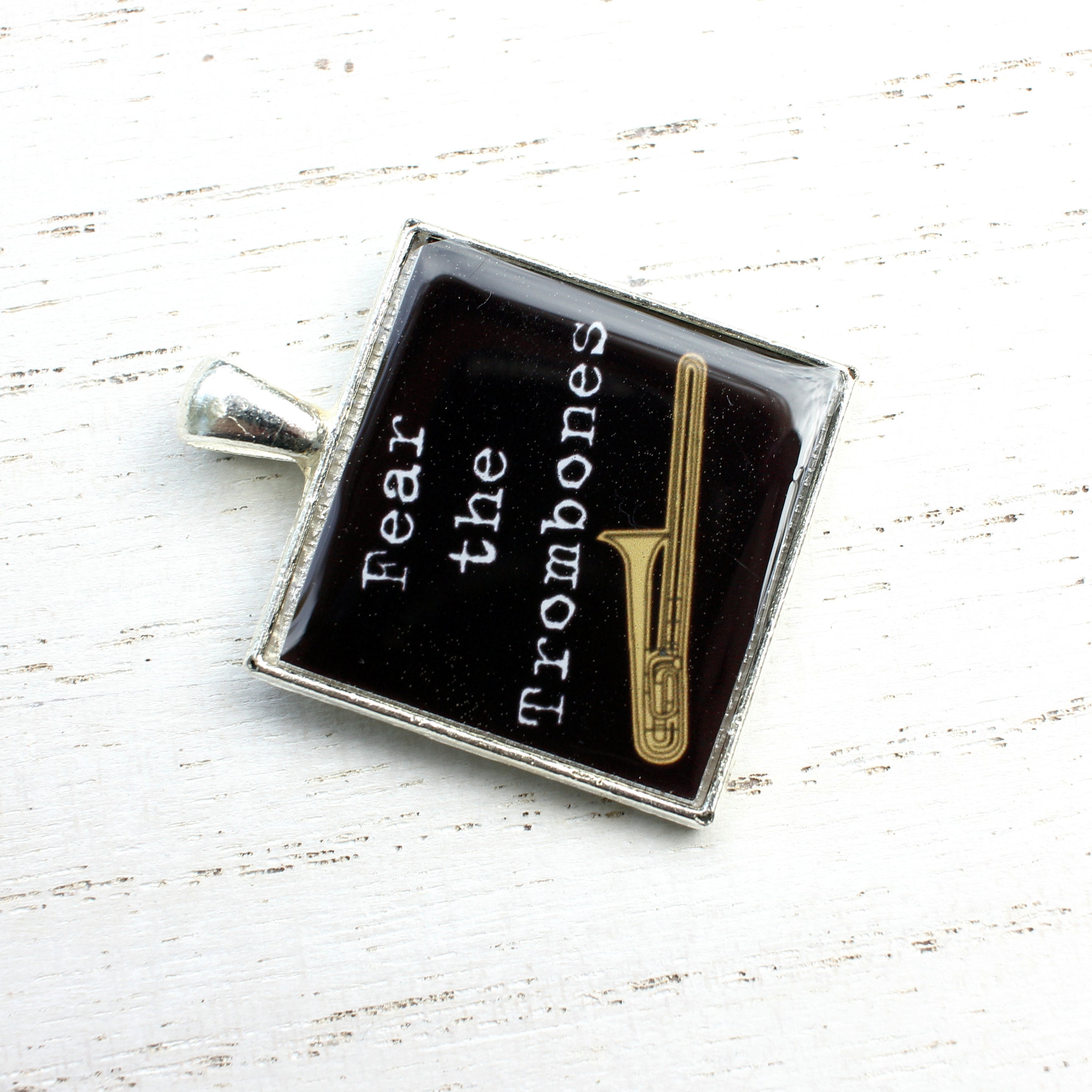 Fear the Trombones Resin Pendant Marching Band Jewelry Etsy