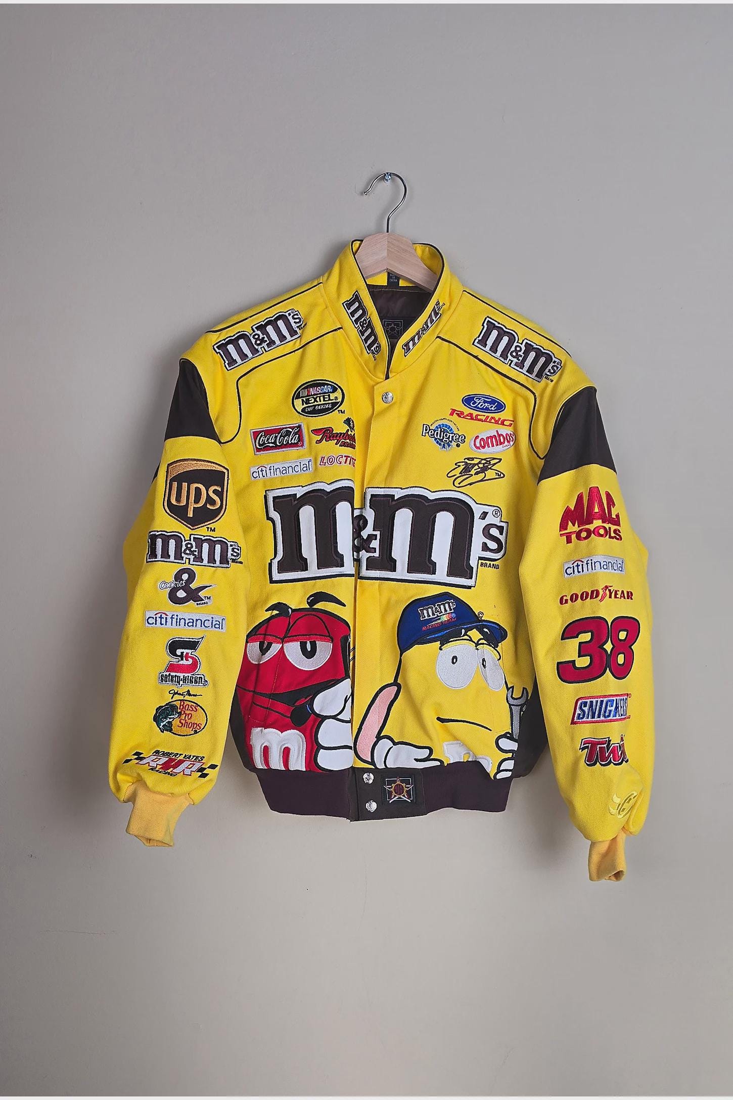 Nascar F1 M&M Yellow Racing Jacket Printing Bomber Jacket - Etsy