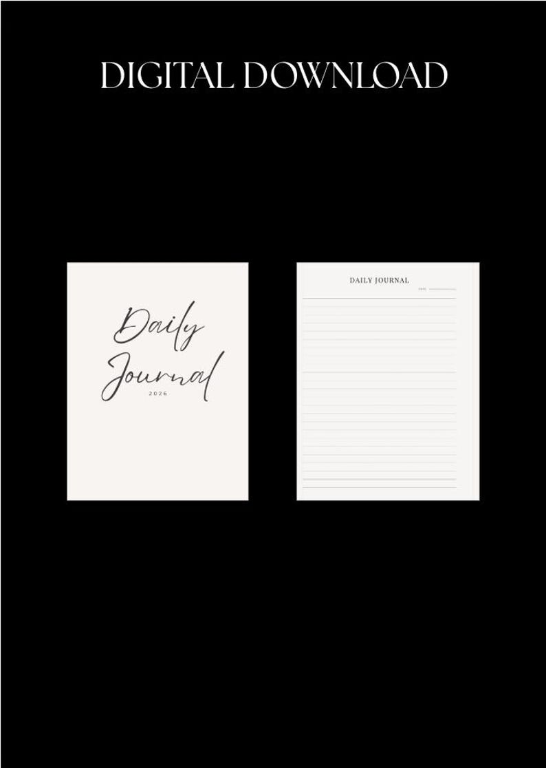 2026 Daily Journal | Minimalist Printable Planner (PDF Download) - Etsy