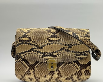 Vintage Python Snake Skin Shoulder Bag 1970