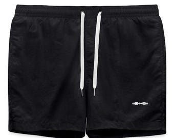 Swim Safe - Swim trunks with a bold logo and fit