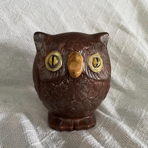 Vintage Hand-Painted Ceramic Owl Figurine