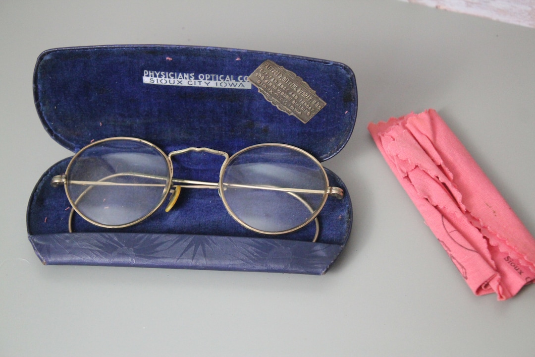 Antique Eyeglasses Art Deco Gold Tone Wire Frames Steampunk Etsy