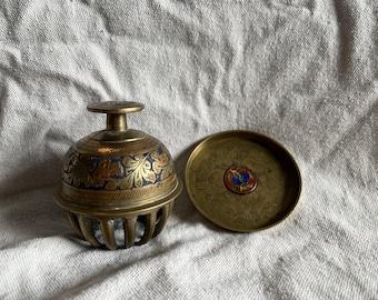 Vintage India Brass Claw Bell with Bonus Stand