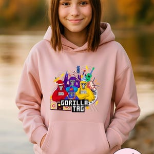Sudadera con capucha Gorilla Tag, regalo Gorilla Tag, sudadera con capucha Gorilla Tag para jóvenes, fiesta Gorilla Tag, sudadera con capucha Monkey Tag, cumpleaños Gorilla Tag, sudadera para jóvenes imagen 6