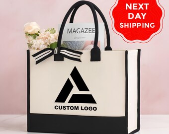 Custom Logo Tote Bag, Custom Photo Tote Bag, Customized Tote Bag, Custom Text Bag, Custom Gift Tote Bag, Personalized Tote Bag