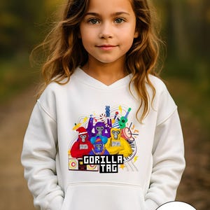 Sudadera con capucha Gorilla Tag, regalo Gorilla Tag, sudadera con capucha Gorilla Tag para jóvenes, fiesta Gorilla Tag, sudadera con capucha Monkey Tag, cumpleaños Gorilla Tag, sudadera para jóvenes imagen 5