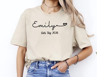 Custom Girls Trip T-Shirt, Personalized Vacation Tee