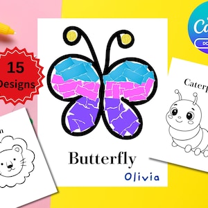 15 Designs Included! Printable Animal Collage Kit for Toddlers | Easy Paper Scrap Craft for Kids | Kindergarten Art Activity |Canva Template