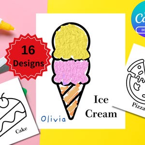 16 Designs Yummy Food Paper Collage Kit, Kids Crafts for Toddlers & Preschoolers, Fun Creative Art Activity, No Prep Fine Motor, Canva