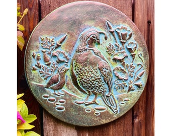 Concrete Quail Plaque