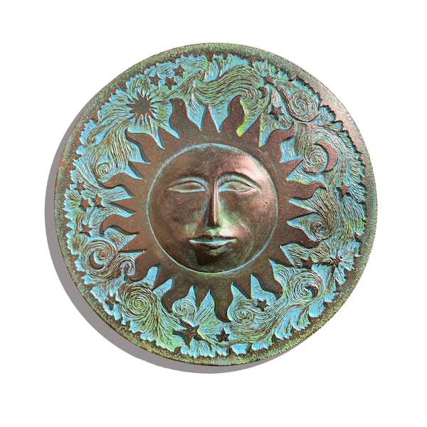 Concrete Sun Garden Plaque