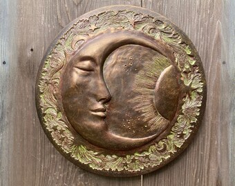 Concrete outdoor/Indoor Painted Moon Garden Ornament | Painted | Mother’s Day |  Gifts for Her | Outdoor Garden Decor