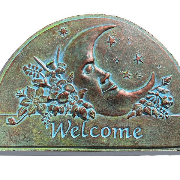 Arched Welcome Moon Garden Plaque