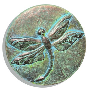 Concrete Dragonfly Garden Plaque | Painted | Mother’s Day |  Gifts for Her | Outdoor Garden Decor