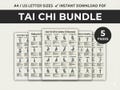 Tai Chi Workout Bundle Printable, 5 Page Exercise Chart, Chair Tai Chi, Walking Tai Chi for Seniors and Beginners, Balance & Mobility PDF product logo