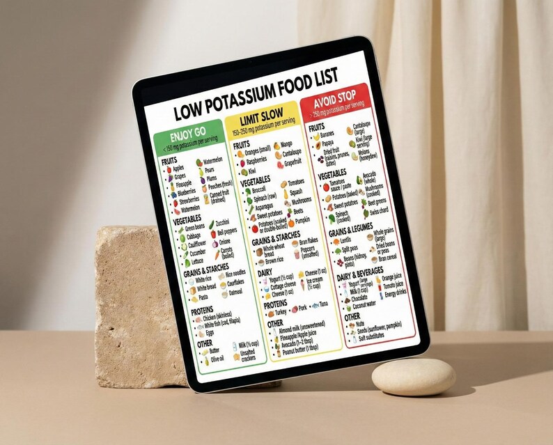 Low Potassium Food List Printable | Kidney Diet Guide | CKD & Renal ...