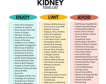 Kidney Disease Food List PDF | Renal Diet Chart Printable | Low Sodium, Potassium & Phosphorus Food Guide