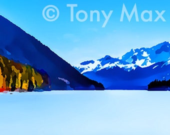 Mountain 117. BC art, BC paintings, British Columbia art, BC  winter paintings, bc winter art prints, bc art prints, bc fine art, bc prints