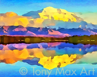 Mount Denali 1.  Mount Denali art, Mount McKinley art, Mount Denali paintings, Mount McKinley paintings, Alaska art, Alaska prints, US north