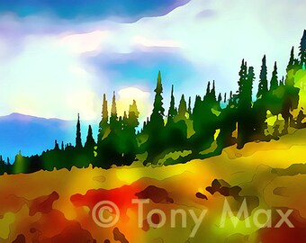 Mountain 98. bc prints BC mountain scenes, Canadian wilderness art, BC nature art, BC scenery paintings, Canadian woods art, bc painters