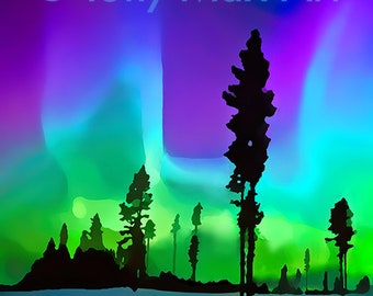 Northern Lights 7.  Canadian north art, Northern Lights art, Northern Lights paintings, Yukon art, Northwest Territories art