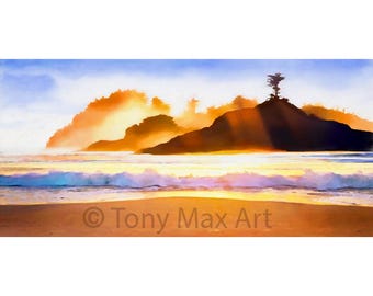 Tofino: zeldzaam licht. Kustkunst BC, kustschilderingen BC, kunst Brits-Columbia, kustschilderingen BC, schilderijen Brits-Columbia, Tofino-kunst