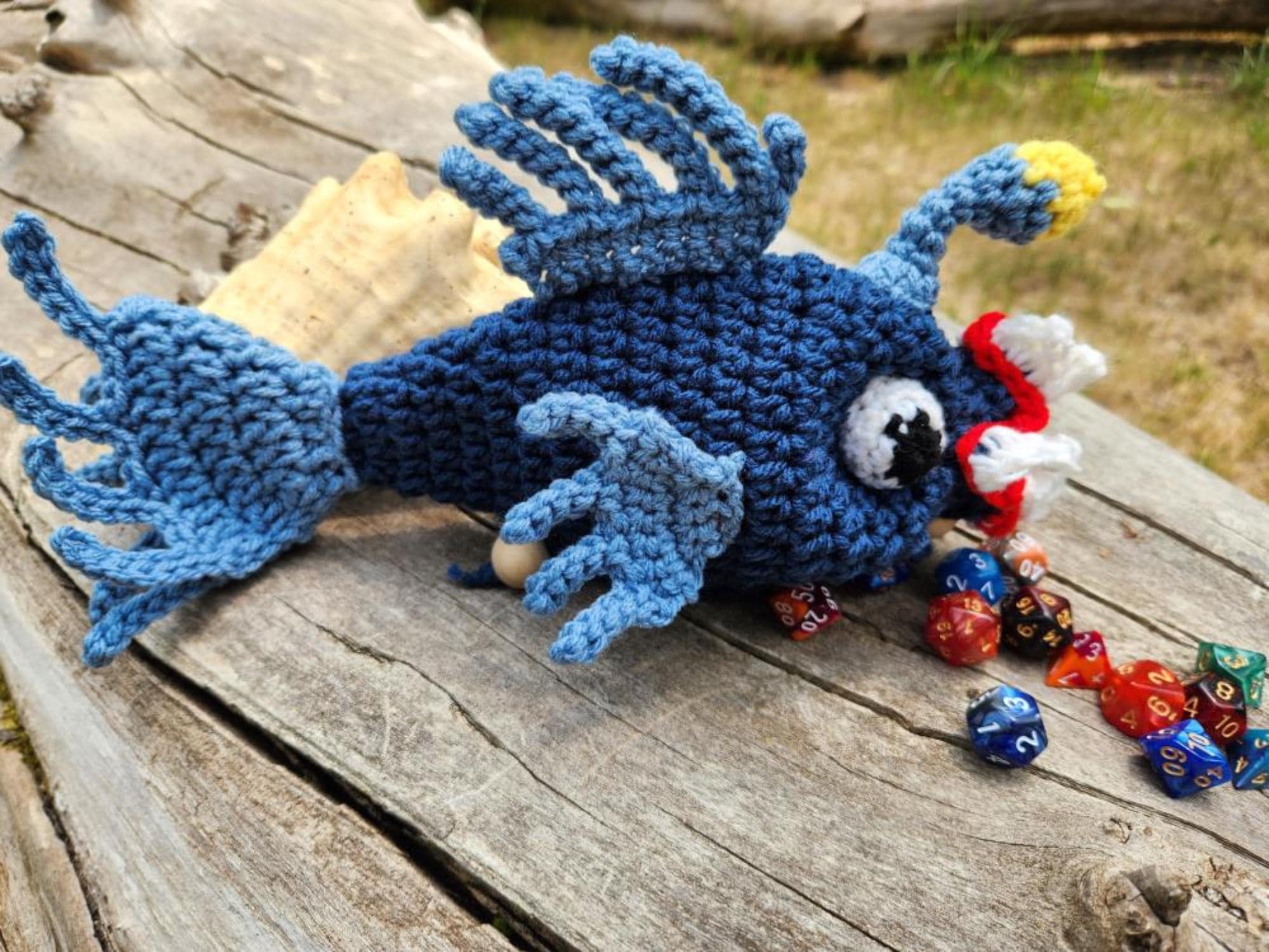 30 DnD Crochet Patterns for Dice Bags, Plushies, and Tabletop Gifts 10 Brain Eater Fish Dice Bag Crochet Pattern