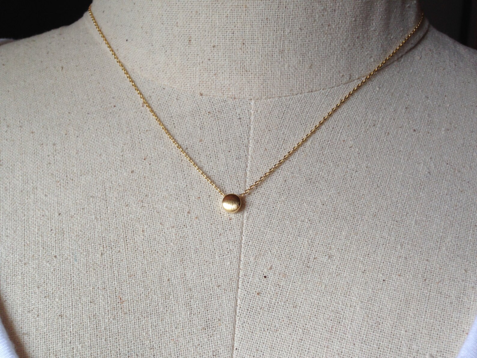 Gold Dot Necklace 14k Gold Plated Dainty Necklace Tiny Dot Etsy